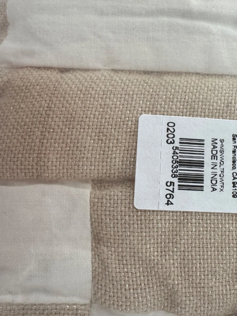 Pottery Barn Quilt Shimmer Sand Full/Queen /c Two Standard Shams